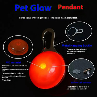 1 Đèn Led Dạ Quang Chó Mèo Cổ Phát Sáng Mặt Dây Chuyền Thú Cưng Dẫn Phát Sáng Phụ Kiện Vòng Cổ Sáng Dạ Quang Cổ Trang Trí An Toàn Ban Đêm