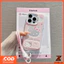Thích hợp cho OPPO Realme Note 60 Realme Note 50 Note 70 Realme C61 C75 C53 C51 C67 C65 C63 C61 C35 C55 Giá đỡ gương mèo con dễ thương Dây buộc trong suốt Vỏ điện thoại TPU chống sốc