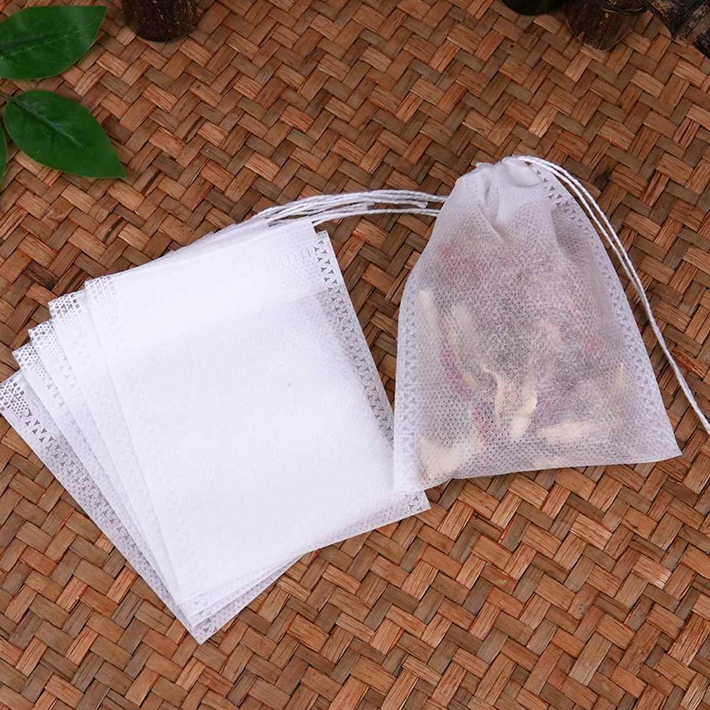 Combo 100 túi lọc trà, thảo dược dây rút chất liệu không dệt- nhiều kích thước - giá nhà máy