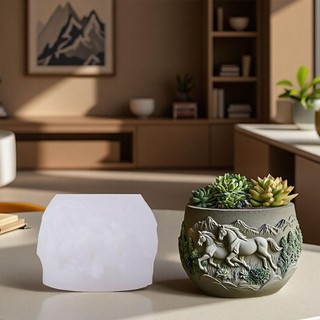 Lọ Hoa Chất Lượng Cao Khuôn Nhựa Có Thể Tái Sử Dụng Hộp Bảo Quản Khuôn Đa Chức Năng Tinh Tế Ngựa Thạch Cao Khuôn Làm Quà Tặng Cưỡi Ngựa Chậu Hoa Vật Trang Trí Nhà Cửa