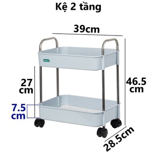 Kệ Inox Hokori 2-3 Tầng Chữ Nhật – Kệ Đa Năng Đựng Gia Vị, Mỹ Phẩm, Nhà Bếp, Nhà Tắm