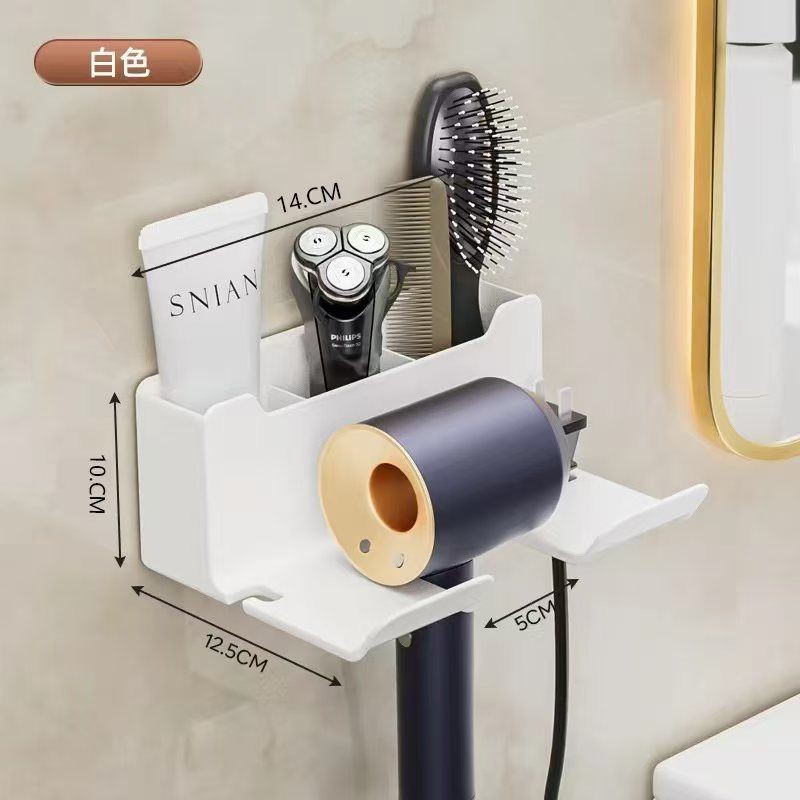 Giá đỡ máy sấy tóc treo tường cho phòng tắm Không đục lỗ Máy sấy thổi Giá đỡ phòng ngủ Kệ lưu trữ tại nhà Máy sấy tóc Móc treo