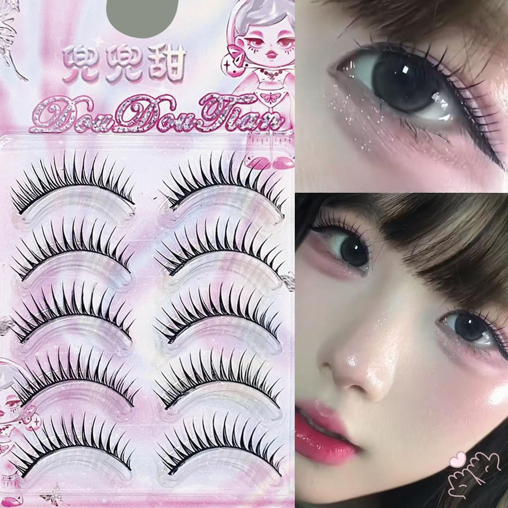 IOIIK 5 cặp-- DIY Cosplay Wispy Dải Lông Mi Người Phụ Nữ DIY Anime Full Dải Lông Mi Cho Làm Đẹp Mắt Cosplay DIY Trang Điểm
