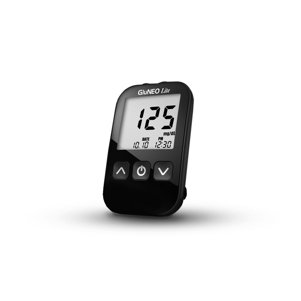 Máy đo đường huyết Gluneo kèm 25 que thử đường huyết, 25 kim chích máu Nhập khẩu Hàn Quốc