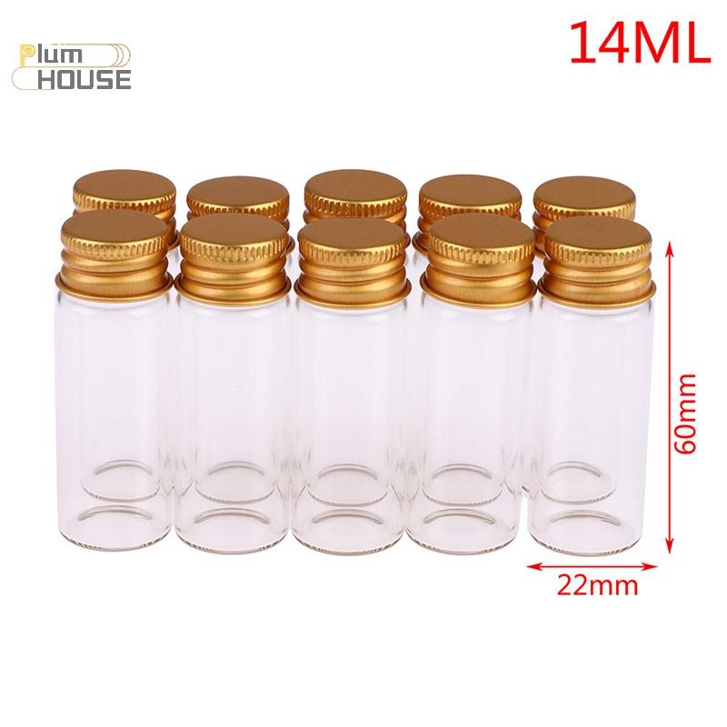 PlumHOUSE 10 Cái 5 / 7 / 10 / 14 / 18 / 20ML Chai Thủy Tinh Nhỏ Lọ Thủy Tinh Kín Chai Chúc Bình VN