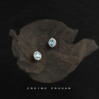 Bông tai bạc 925 kim aquamarine zircon - Phù hợp cho nữ với thiết kế nhỏ gọn, thời trang sang trọng