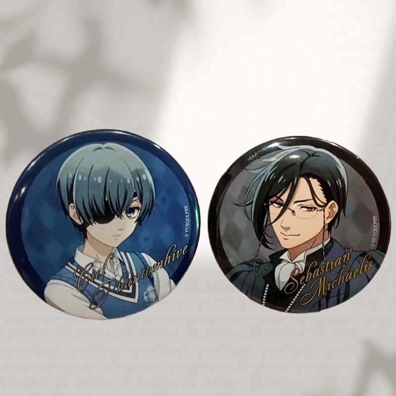 Black Butler 58mm Ichiban Kuji Huy hiệu Ciel Sebastian Anime Sưu tầm