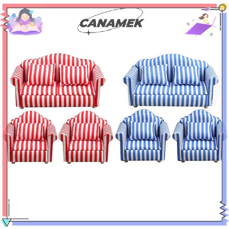 CANAMEK 1 / 12 Nhà Búp Bê Mô Phỏng Sofa Mô Hình Búp Bê Nhà Thu Nhỏ Đơn / Đôi Sofa Phòng Khách Trang Trí Nội Thất Micro Cảnh Đạo Cụ CSF