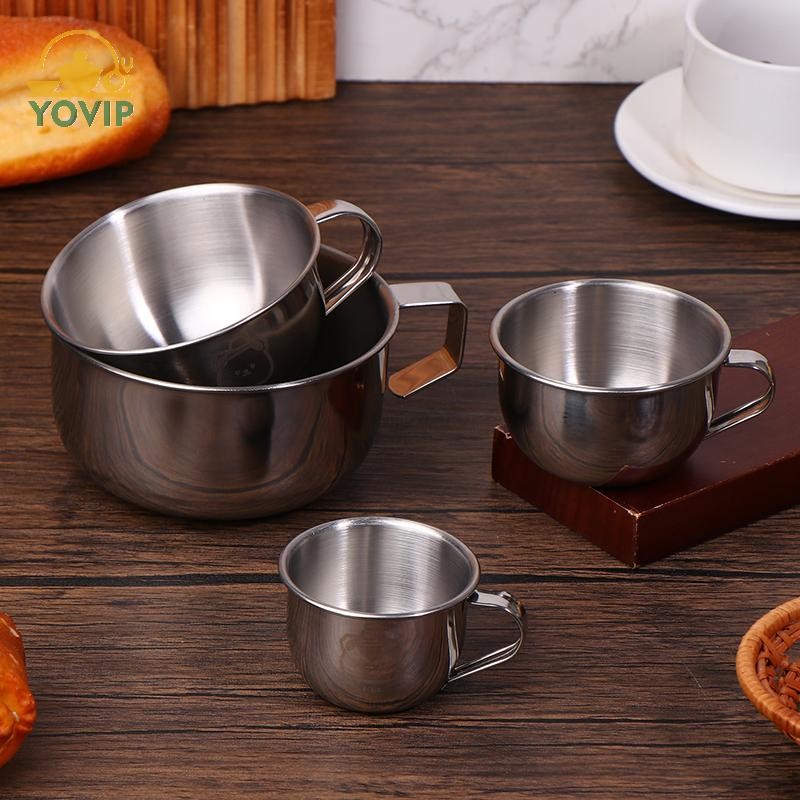 Cốc nước inox YOVIP 304 có tay cầm Cốc cà phê sữa chống bỏng Cốc uống nước cho trẻ em Đồ uống học sinh Việt Nam