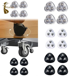 4x Dính Bánh Xe Ròng Rọc Con Lăn Bánh Tắt Tiếng Đồ Nội Thất Thanh Trượt 360