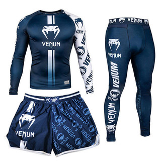 Poison Suit Long-Sleeved Tights Men's UFC Boxing Muay Thai Free Fight Quick-Drying Workout Training Clothes Suit 9TmM
