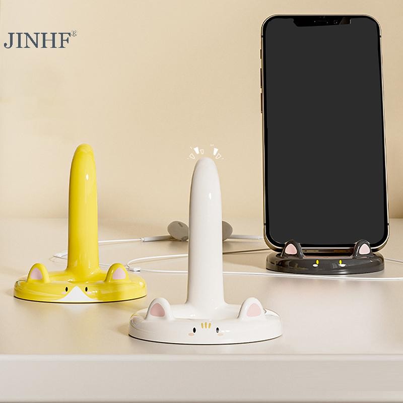 Giá đỡ điện thoại di động hoạt hình dễ thương và ngọt ngào JINHF, Giá đỡ điện thoại di động để bàn sáng tạo, có thể được sử dụng làm đồ trang trí HOT