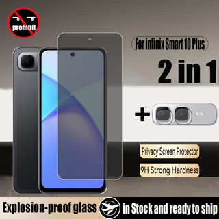 Kính cường lực chống gián điệp 2 trong 1 Infinix Smart 10 Plus Bảo vệ màn hình riêng tư cho Infinix Smart 10 9 8 Pro HD Plus 4G có ống kính Phim máy ảnh