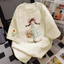 （Giao hàng 24h）Angela Áo thun chữ thêu nữ kiểu hàn quốc form rộng tay lỡ cổ tròn cotton mát - hè hot trend in cách dễ#34