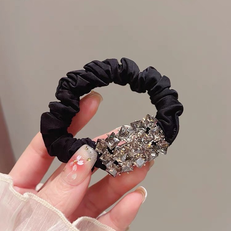Hululu / Phong Cách Nhẹ Nhàng Pha Lê Dây Tóc Siêu Cổ Tích Scrunchy Đầu Dây Buộc Tóc Sang Trọng Đuôi Ngựa Da Cao Cấp