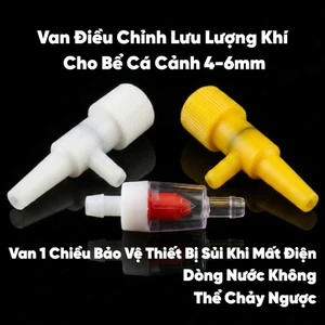 Van 1 Chiều / Van Oxy CO2 Điều Chỉnh Khí Cho Bể Cá 4-6mm Chống Chảy Ngược Bể Cá Cảnh