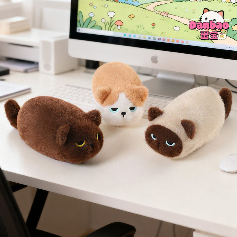 [DANBAO] Ngáy Sneaking Kitten Đồ chơi sang trọng Búp bê mèo đen dễ thương Búp bê an ủi mèo Xiêm Chất liệu mềm Quà tặng cho trẻ em Quà tặng sinh nhật Đồ chơi DANBAO