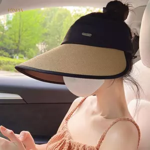 PNPIA- Mũ Chống Nắng Mùa Hè Cho Nữ Dệt Tay Rỗng Mũ Lớn Vành Ngoài Trời Đi Xe Đạp Chống Tia UV Tấm Che Mũ Thời Trang Quà Tặng