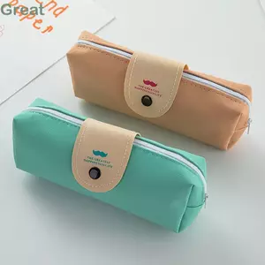 Bút Chì GREA, Túi Đựng Bút Đa Năng Dây Kéo, Túi Đựng Văn Phòng Phẩm PU Dung Tích Lớn Phong Cách Hàn Quốc Cho Quà Tặng Học Sinh