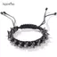 AqToCna Punk Hip Hop Phong Cách Nam Handmade Dệt Hợp Kim Keel Vòng Tay Có Thể Điều Chỉnh Kích Thước Tay Phụ Kiện AqToCna