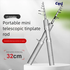 Bộ dụng cụ đầy đủ cần câu CQCJ, Bộ cần câu cần câu Spincast, Bộ cần câu bằng sợi thủy tinh 2025 siêu ngắn 1,5m-1,8m Combo câu cá