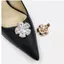 SAMO 1 Cặp Phụ Kiện Khóa Giày Nữ, Giày Thủy Tinh Hình Mận Khóa Charm Trang Trí Gót Cao, Phụ Kiện Bơm Kim Cương Giả Sáng Bóng Có Thể Tháo Rời Bằng Kim Loại Cho Giày Nữ