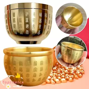 TOPTOOLCX 1 Xi lanh gạo Baifu, 4,5-7cm Thu hút sự giàu có bằng đồng thau nguyên chất Cornucopia, Bề mặt nhỏ bền bỉ được đánh bóng Baifu Jar Cup Phụ kiện trang trí nhà cửa