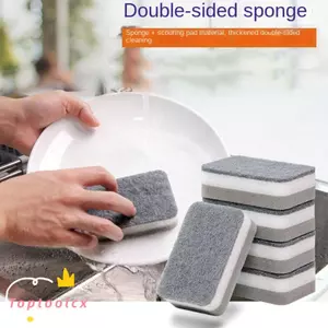 TOPTOOLCX 1 / 5 Miếng Bọt Biển Rửa Chén, Khăn Rửa Chén Làm Sạch Khử Nhiễm, Dụng Cụ Vệ Sinh Gia Đình Hai Mặt Tẩy Rửa Ba Lớp