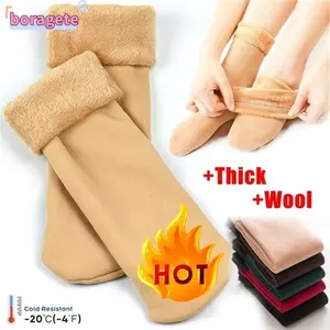 Tất tuyết BORAGETE Liền mạch Giày bốt tuyết Cashmere Tất ngủ
