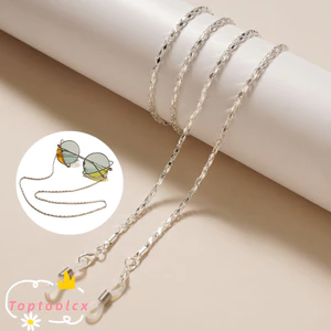 TOPTOOLCX Dây Xích Kính, Dây Đeo Kính Mát Chống Trơn Trượt Rỗng, Phong Cách Punk Hạt Kim Loại Dây Đeo Kính Đọc Sách Dây Xích Nam Nữ