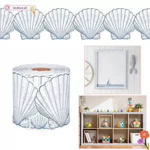 BEABOUT Bảng phấn Bản tin viền bảng, Giấy viền vỏ sò tự dính, DIY 7cm viền chống thấm nước Trang trí lớp học thủ công