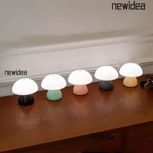 Đèn bàn LED nấm NEWIDEA, Đèn sưởi ấm có thể sạc lại Đèn điều khiển cảm ứng, Chức năng làm mờ 2 bánh răng di động Đèn xung quanh trang trí Đầu giường