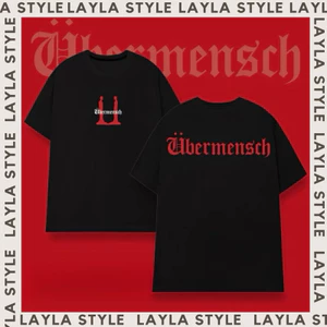 （Giao hàng 24h）Angela ÁO THUN UBERMENSCH G-DRAGON BIG BANG LAYLASTYLE KWON JI YONG CAO CẤP UNISEX IDOL KPOP