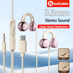 Tai nghe kẹp tai Jack cắm loại C / 3,5 mm Khử tiếng ồn sâu Âm thanh chất lượng cao 360° Tai nghe có dây thể thao hiệu ứng âm thanh nổi vòm