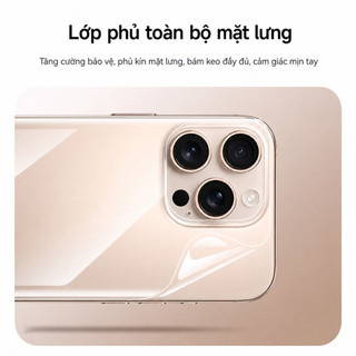Miếng dán mặt lưng iPhone PPF hydrogel, chống trầy, tự phục hồi, trong suốt cho iPhone 11 12 13 14 15 16 17 Pro Max Plus