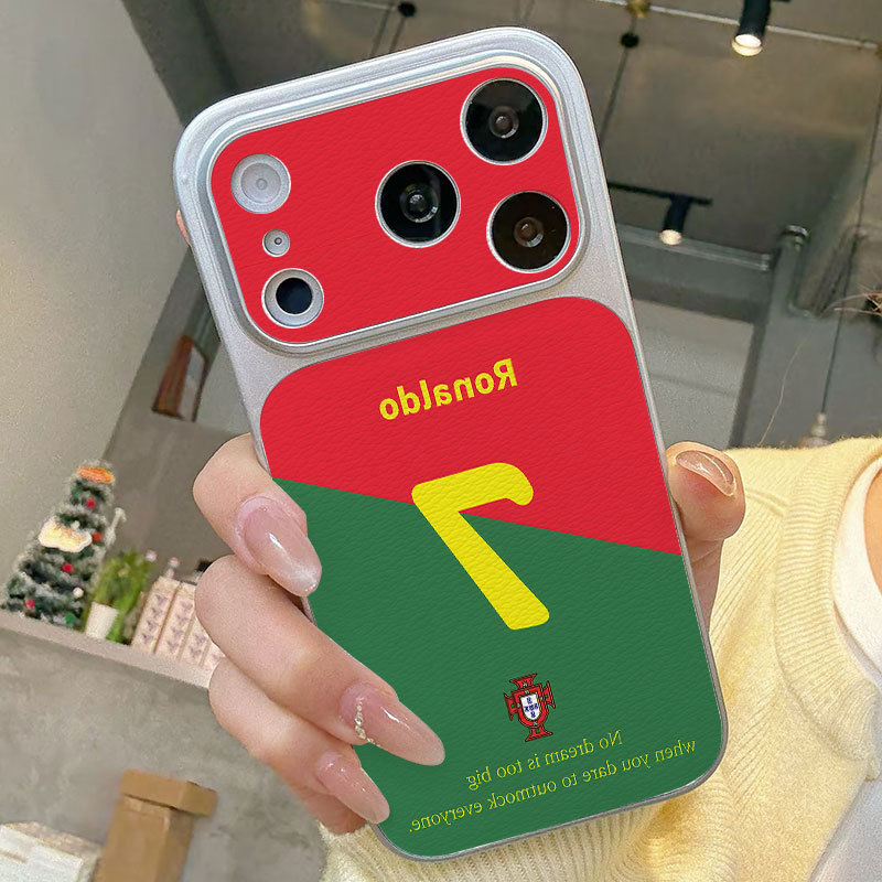 Ốp lưng iPhone Họa tiết da phong cách mạ Bồ Đào Nha Số 7 iPhone 17 16 15 14 13 12 11 Pro Max Plus Max