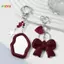 < Honeyba > Tính khí tinh tế Nơ trái tim đỏ quyến rũ Móc khóa Mặt dây chuyền điện thoại đa năng Thời trang Bapa Treo Phụ kiện trang trí Quà tặng Đẹp