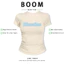 BOOM Áo Baby Tee Nữ Cotton Ôm Body-Áo Thun Ngắn Tay Y2K In Hình PhongCách Mùa Hè, Cổ Tròn Hàng Đầucách hàn quốc phong350