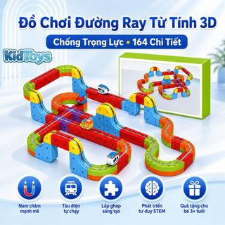 Bộ Tàu Điện Nam Châm Từ Tính Chống Trọng Lực KidToys - Lắp Ghép Đường Ray 3D Sáng Tạo Cho Bé