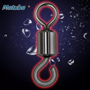 METUBE 100 Chiếc Đầu Nối Câu Cá, Đồng Cường Độ Cao Mở 8 Hình Xoay, Bền Nhiều Kích Cỡ Đen Cán Xoay Dụng Cụ Câu Cá Phụ Kiện