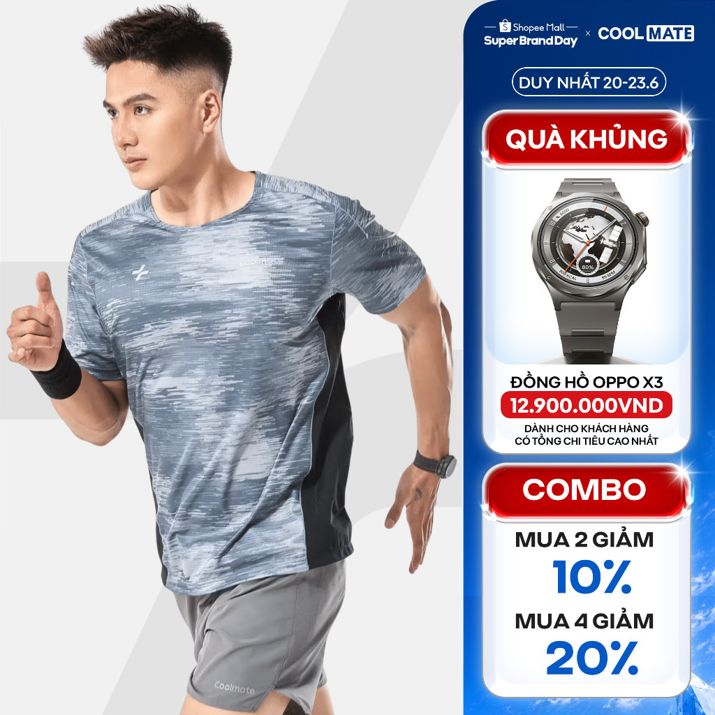 [MUA 4 GIẢM 20%]Áo thun thể thao nam chạy bộ Advanced Vent Tech Graphic Camo siêu nhẹ, bền bỉ, nhanh khô - Coolmate