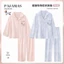 Bộ Đồ Ngủ Ngoại Thương Cặp Đôi Xuân Thu Áo Cardigan Cổ Bẻ Bông Mây Nam Nữ Bộ Đồ Mặc Nhà Rộng Rãi Dài Tay
