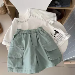 Phong cách Hàn Quốc (90-140) Bé trai Mùa hè Phong cách mới Thời trang Quần short thường ngày thời trang