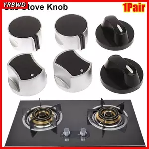 Công tắc điều khiển lò nướng YRBWD 1 Cặp, Núm bếp gas đa năng màu bạc, Phụ kiện bếp gas 6 / 8mm bền bỉ