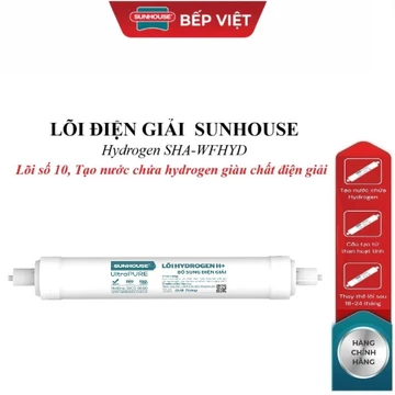 Lõi điện giải SUNHOUSE Hydrogen SHA-WFHYD, lõi số 10, Cấu tạo từ than hoạt tính, chất điện giải Magnesium