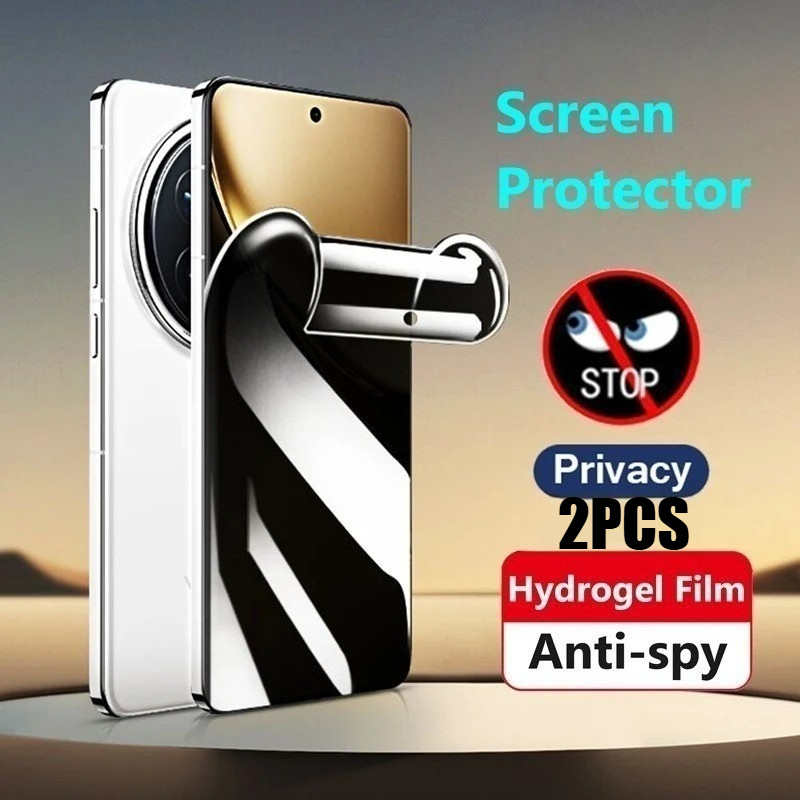 2 Chiếc Full Cover Bảo Vệ Màn Hình HD Mềm Cho Redmi 13 13C 13R 13x 14C 14R 15 15a 15C A1 A2 A3 A4 A5 A7 Pro Chống Gián Điệp Riêng Tư Chống Ánh Sáng Xanh Hydrogel Phim Mờ