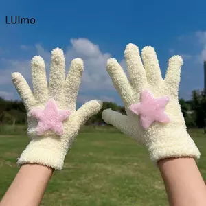 LUImo 1 Cặp Găng Tay Ngôi Sao Thời Trang Dễ Thương Cho Nữ Bé Gái Thu Đông Full Ngón Tay Ấm Áp Chống Lạnh Găng Tay Đi Xe Đạp Đa Năng Găng Tay Quà Tặng SBS