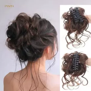 PNPIA- Tổng Hợp Tóc Bun Chignon Lộn Xộn Xoăn Kẹp Tóc Co Giãn Scrunchy Giả Tóc Miếng Cho Nữ Kẹp Tóc