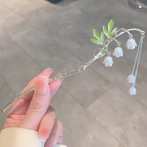 Phong Cách Cổ Xưa Lily Của Thung Lũng Tua Rua Tóc Hợp Kim Đũa Tóc Cho Nữ Bé Gái Hanfu