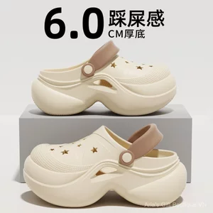 Giày Lỗ Bước Vào Shit Feel Nữ Chống Trơn Trượt Khử Mùi Đế Mềm Mặc Bên Ngoài